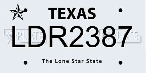 LDR2387 Texas License Plate