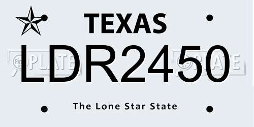 LDR2450 Texas License Plate