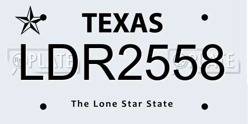 LDR2558 Texas License Plate
