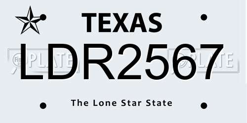 LDR2567 Texas License Plate