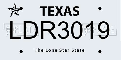 LDR3019 Texas License Plate