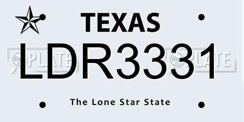 LDR3331 Texas License Plate