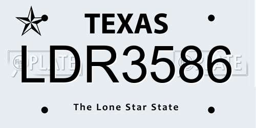 LDR3586 Texas License Plate