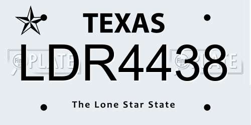 LDR4438 Texas License Plate