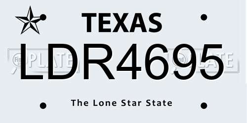 LDR4695 Texas License Plate