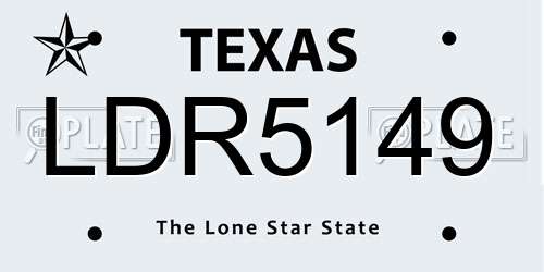 LDR5149 Texas License Plate