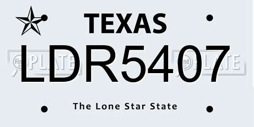 LDR5407 Texas License Plate