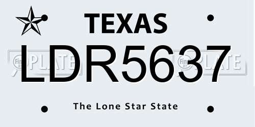 LDR5637 Texas License Plate