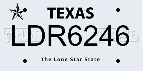 LDR6246 Texas License Plate