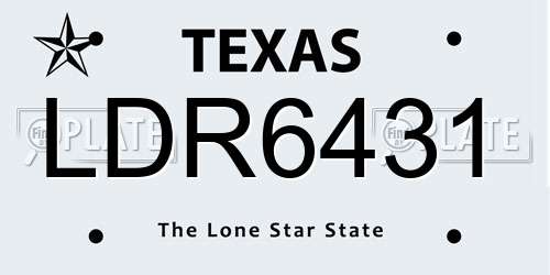 LDR6431 Texas License Plate