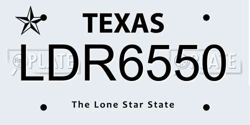 LDR6550 Texas License Plate