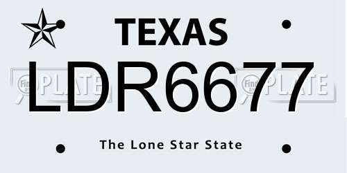 LDR6677 Texas License Plate