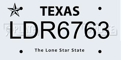 LDR6763 Texas License Plate