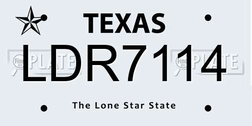 LDR7114 Texas License Plate