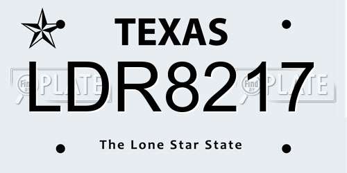 LDR8217 Texas License Plate