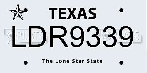LDR9339 Texas License Plate