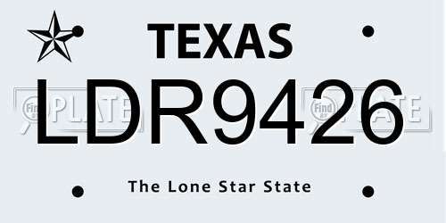 LDR9426 Texas License Plate
