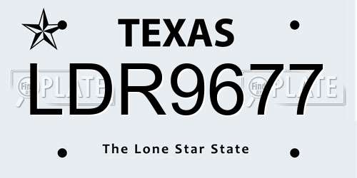 LDR9677 Texas License Plate