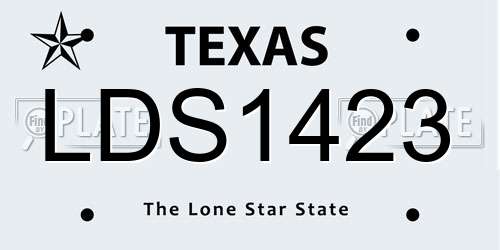 LDS1423 Texas License Plate