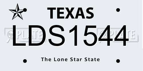LDS1544 Texas License Plate