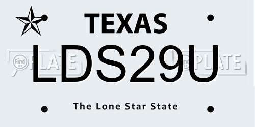 LDS29U Texas License Plate