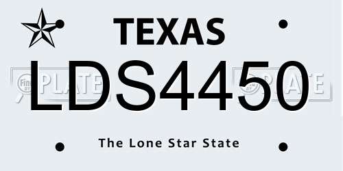 LDS4450 Texas License Plate