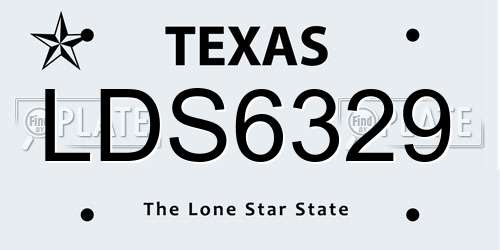 LDS6329 Texas License Plate