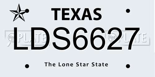 LDS6627 Texas License Plate