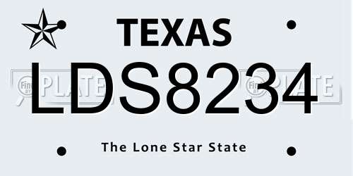 LDS8234 Texas License Plate