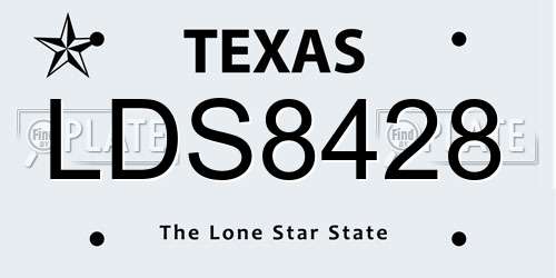LDS8428 Texas License Plate
