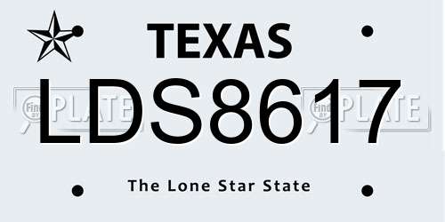 LDS8617 Texas License Plate