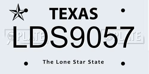 LDS9057 Texas License Plate