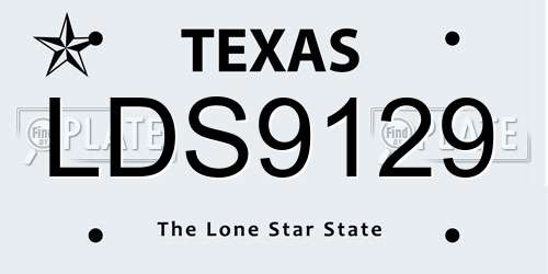 LDS9129 Texas License Plate