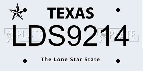 LDS9214 Texas License Plate