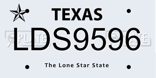 LDS9596 Texas License Plate