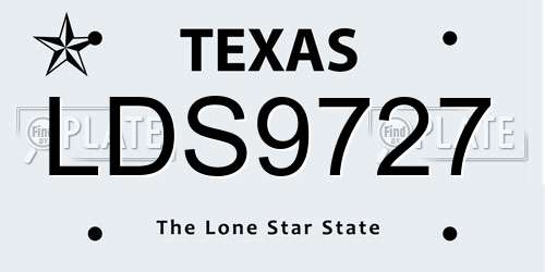 LDS9727 Texas License Plate
