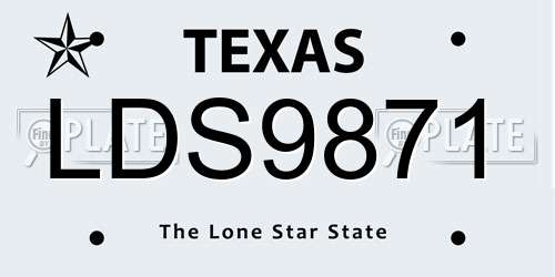 LDS9871 Texas License Plate