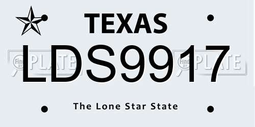 LDS9917 Texas License Plate