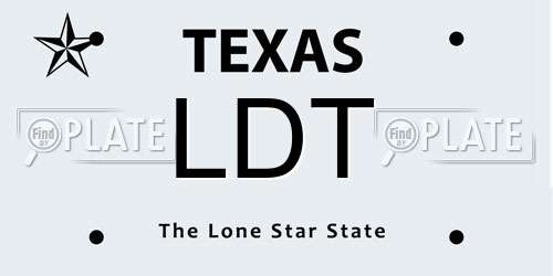 LDT Texas License Plate