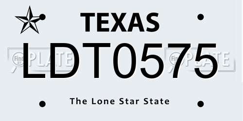 LDT0575 Texas License Plate