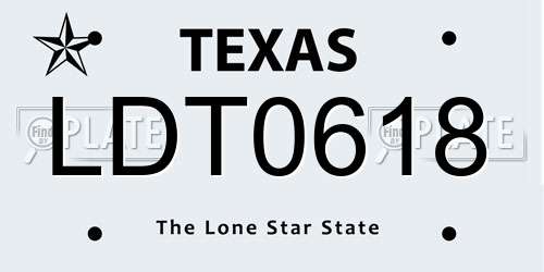 LDT0618 Texas License Plate