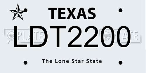 LDT2200 Texas License Plate