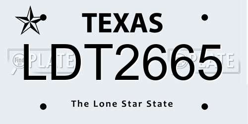LDT2665 Texas License Plate