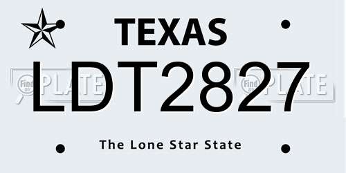 LDT2827 Texas License Plate