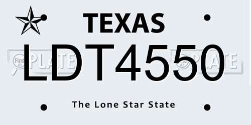 LDT4550 Texas License Plate