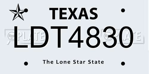 LDT4830 Texas License Plate