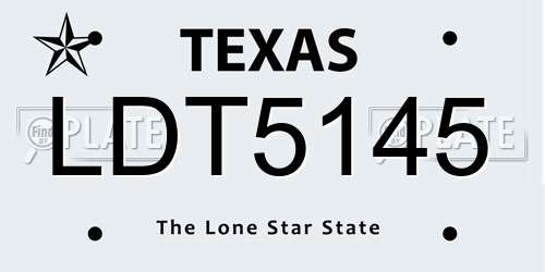 LDT5145 Texas License Plate