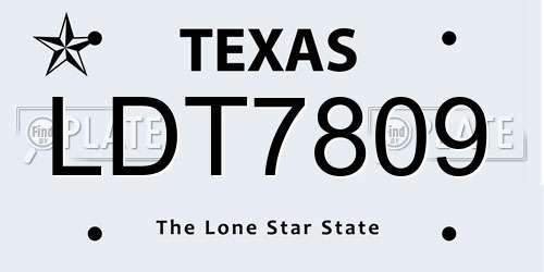 LDT7809 Texas License Plate