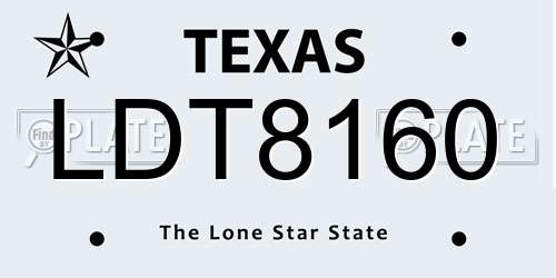 LDT8160 Texas License Plate
