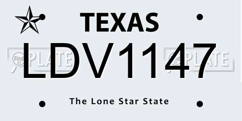 LDV1147 Texas License Plate